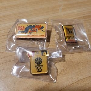 Lot of Three Vintage United States Olympic Team Souvenir Pins